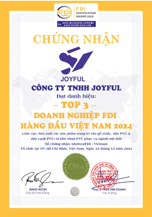 Chứng nhận Doanh nghiệp FDI hàng đầu Việt Nam